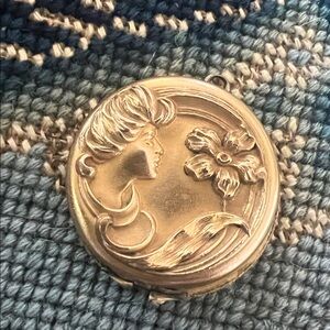 Art, nouveau, gold  locket numbered